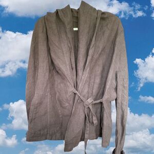 Ivan Grundahl Copenhagen Hooded Hoodie Blazer Jacket Pockets Linen Size 44